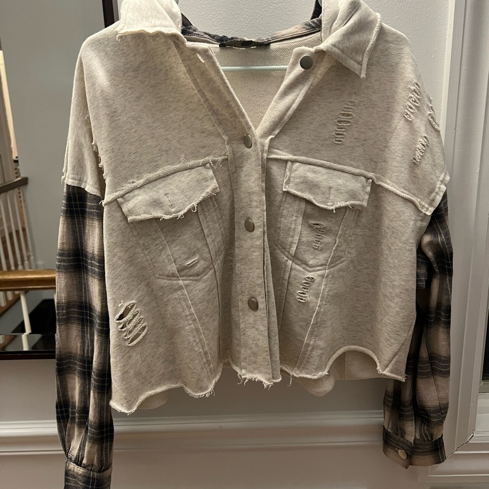 Flannel sleeve/hood jacket
